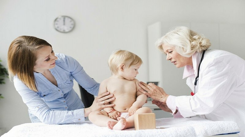 Baby prepared for vaccine